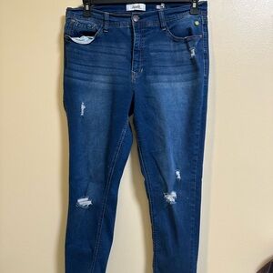 Blue Distressed Women's Jeans